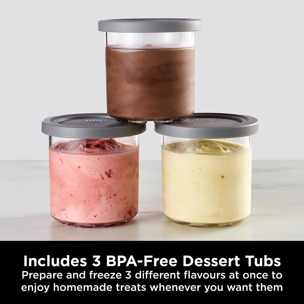 Ninja CREAMi Ice Cream Maker & Frozen Dessert Maker with 3 Tubs, 7 Programs, Makes Ice Cream, Gelato, Sorbet