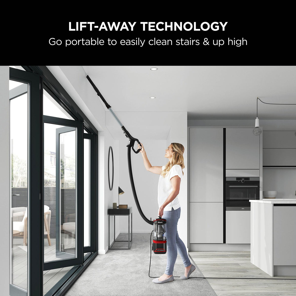 Shark Corded Upright Vacuum Cleaner 1.1L with Lift-Away Technology, Pet Model, LED Headlights, Anti-Allergen, 8m Cord, 750W, Pet