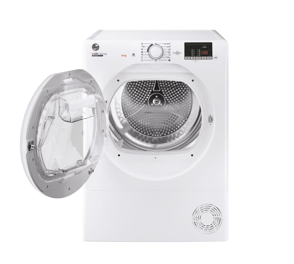 Hoover HLEC10DE H-Dry 300, 10kg, Condenser Tumble Dryer, Aquavision, White, Sensor Dry, NFC